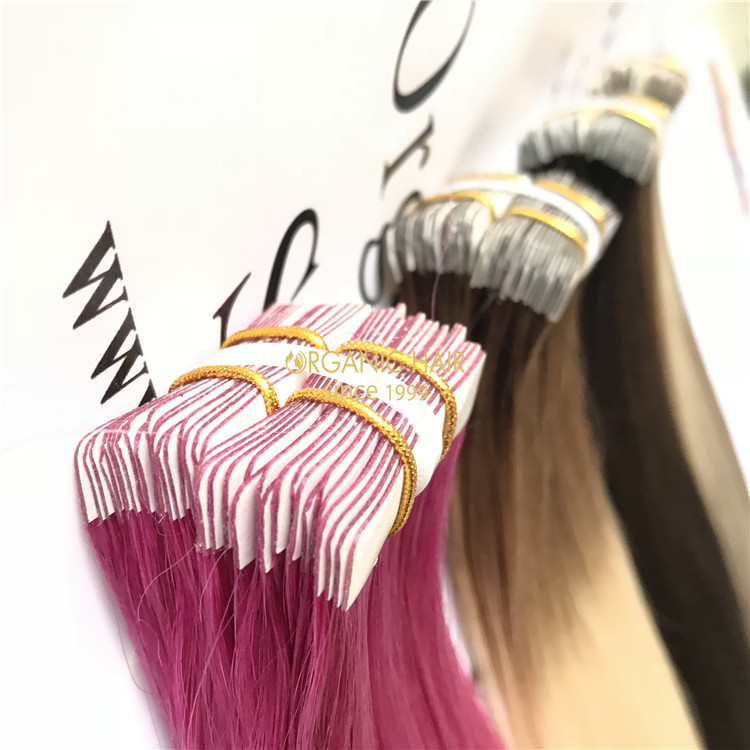 Customized human tape in hair extensions X 173